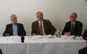 Accord Chair, Rabbi Dr Jonathan Romain MBE, speaking at today's launch of the Fair Admissions Campaign, along side Chair of the Richmond Inclusive Schools Campaign, Jeremy Rodell, and founder of the Institute of Community Cohesion (iCoCo) Professor Ted Cantle CBE.